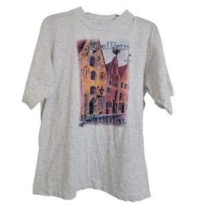 VTG Single Stitch 90s Graphic Shirt XL Crew Short Sleeve Gray Tallinn Estonia